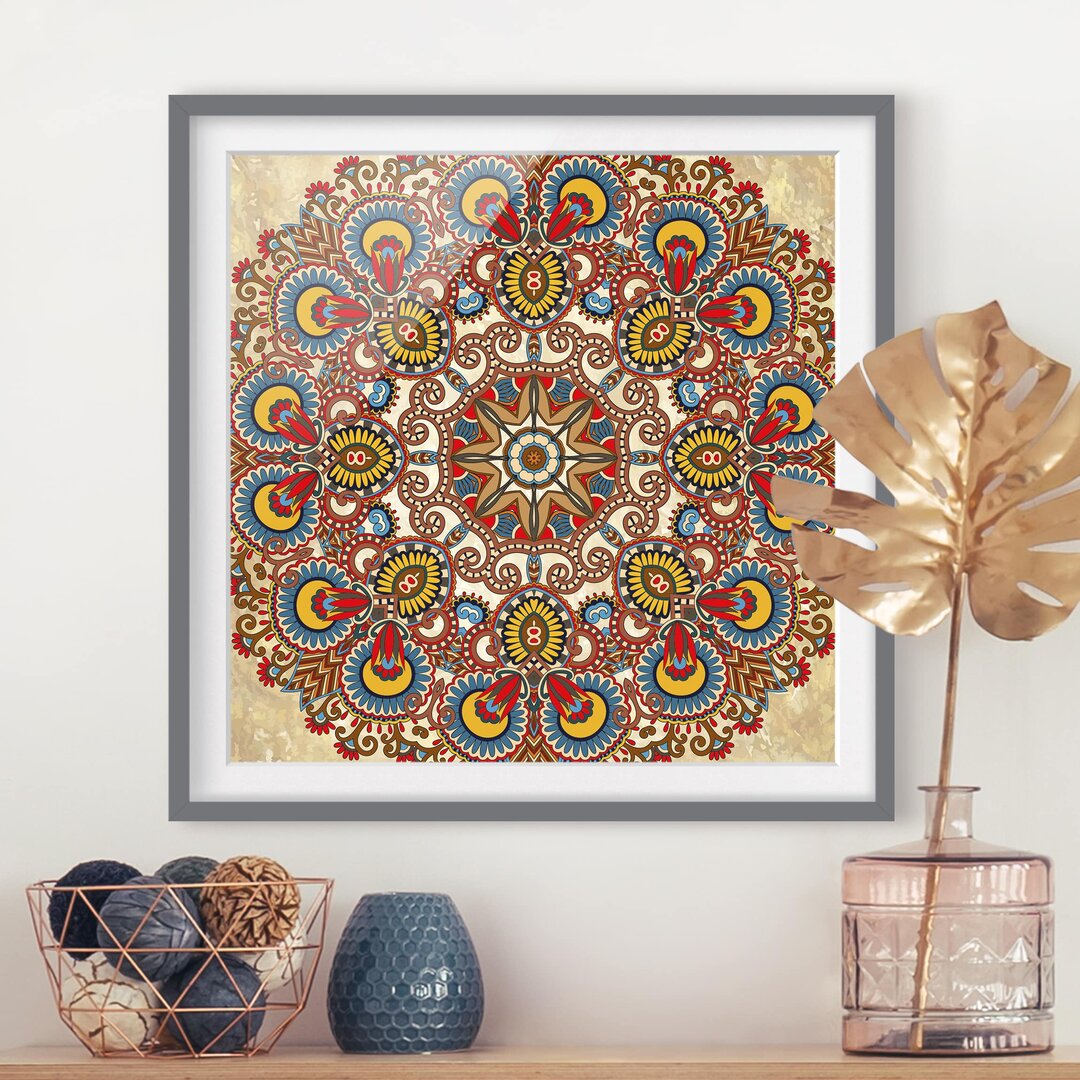 Gerahmter Kunstdruck Colourful Mandala