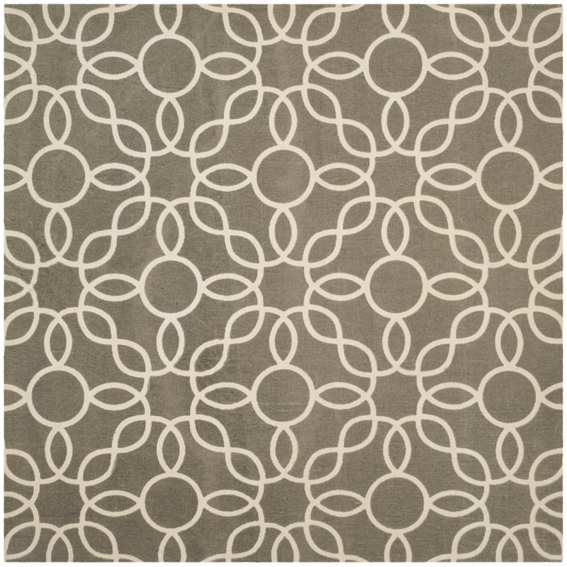 Cedar Brook Hand Loomed Jute Geometric Rug, Square 6'