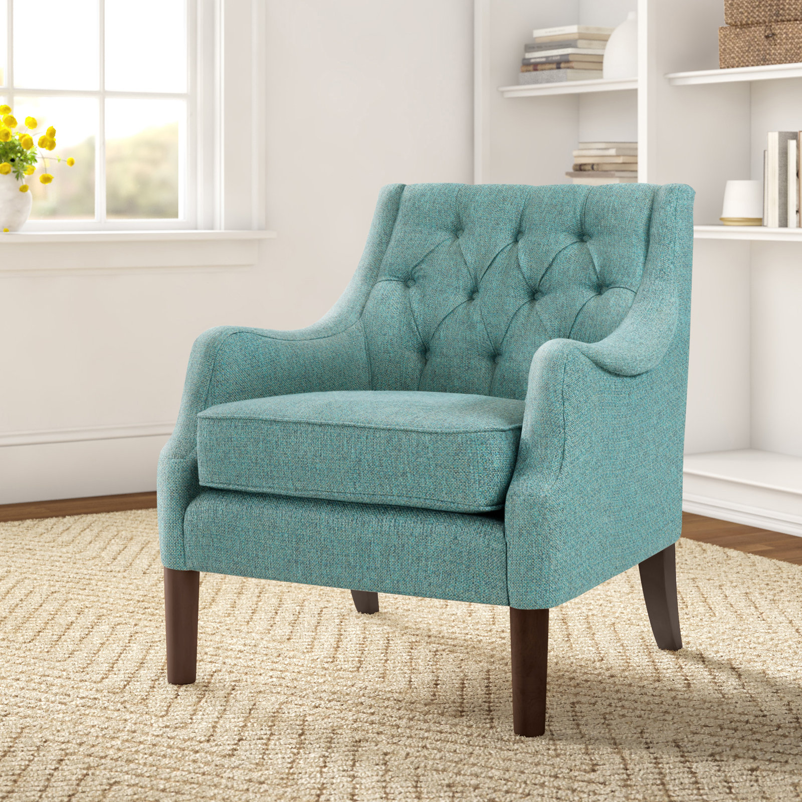 Anatonia Wingback Chair, Dark Teal