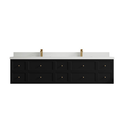 Flottant 84 po Roswell X P 22 po De salle de bain Quartz gris perle