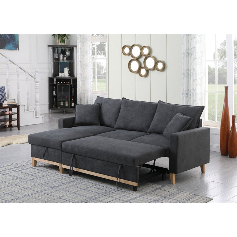 Canapé modulaire d'intérieur réversible avec méridienne avec rangement