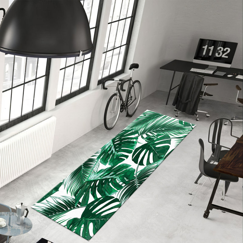 Contemporary Non Woven Soft Type Printed Rug with Intricate Floral Pattern in Subtle Tones Ideal for Modern Living Room Decor
