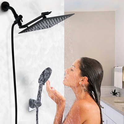 Adjustable Height & Angle Shower Head - 6 Spray Patterns High With 100 Nozzles Leak