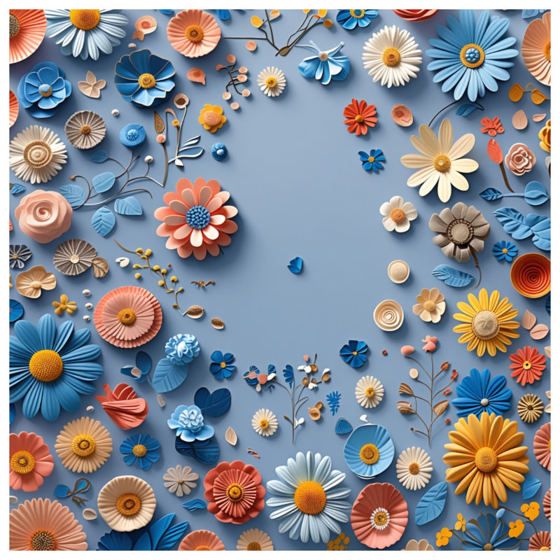 Papier peint floral sur toile - Décoration murale d'art en plusieurs tailles, 16 po x 16 po
