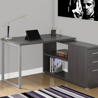 Computer Desk, Home Office, Corner, Left, Right Set-Up, Storage Drawers, L Shape, Work, Laptop, Laminate, Metal, Contemporary, Modern (Desk)