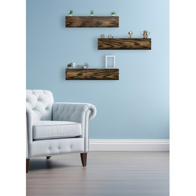 3 Piece Oak Floating Shelf