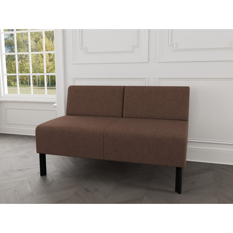 Causeuse sans accoudoirs Luxe Lounge, Acier noir, Café Archetype