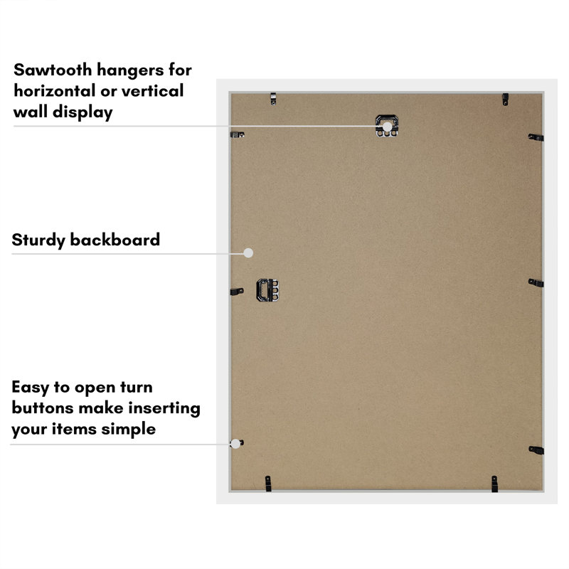 Delcastillo Shadowbox 1.5” Deep Box Frame for Objects with Glass Front, White, 16" x 20"