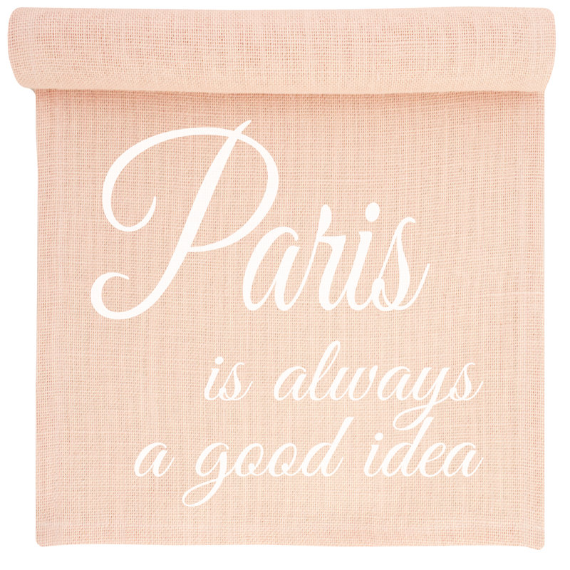 Paris Burlap Table Runner, White
