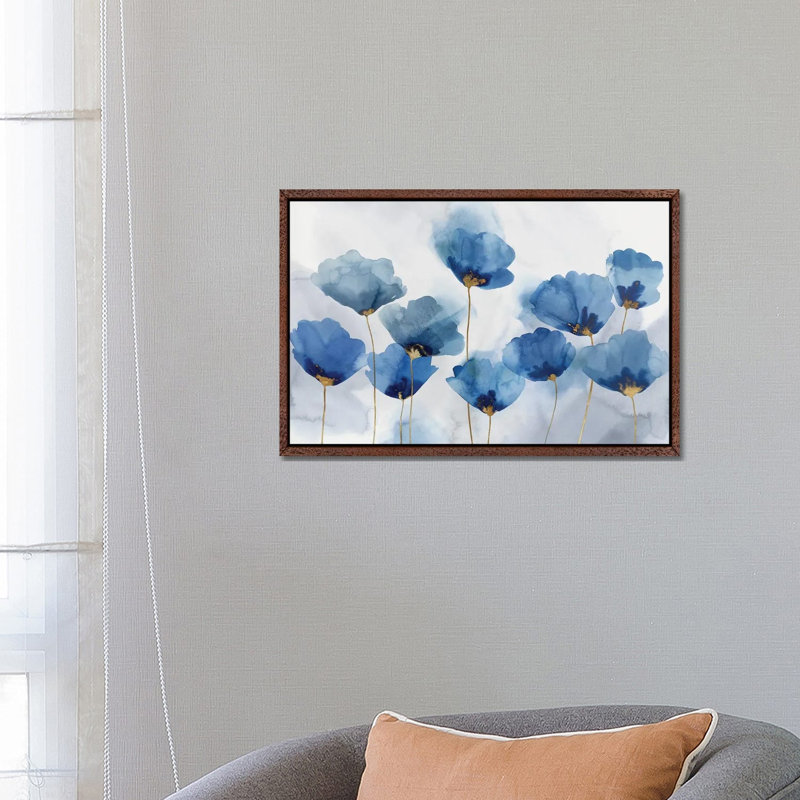 Azure Gathering by Isabelle Z - Painting on Canvas, Classic Brown Wood Framed, 66.04 cm H x 45.72 cm W