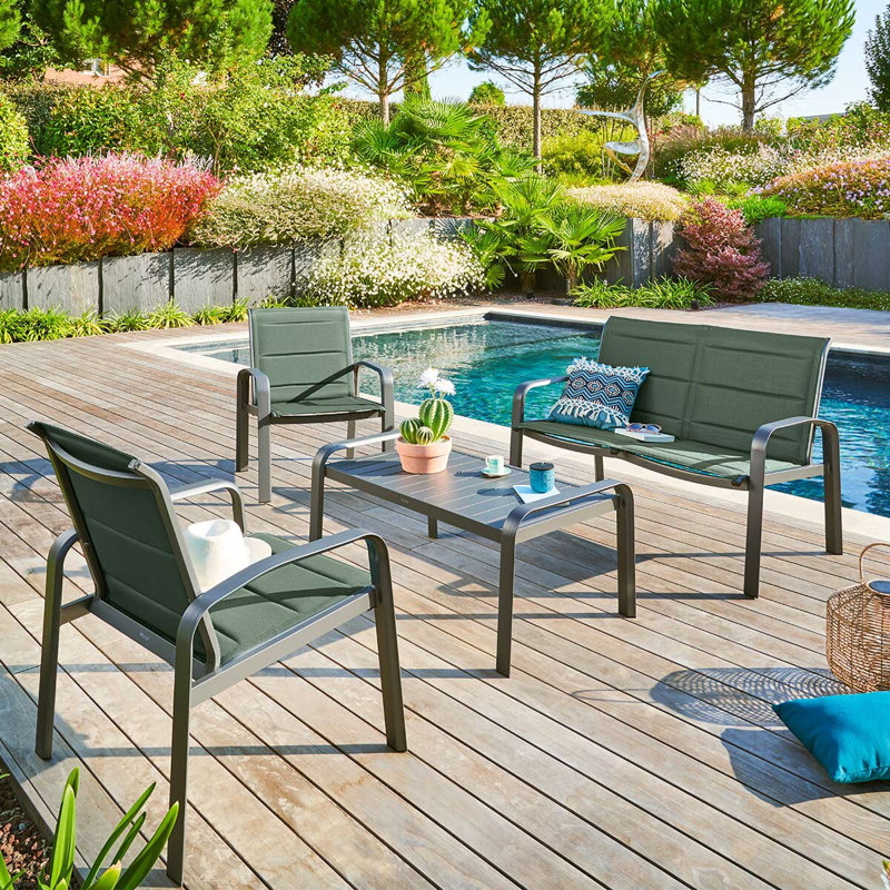 Shutesbury Metal 4 - Person Seating Group, Hazelnut