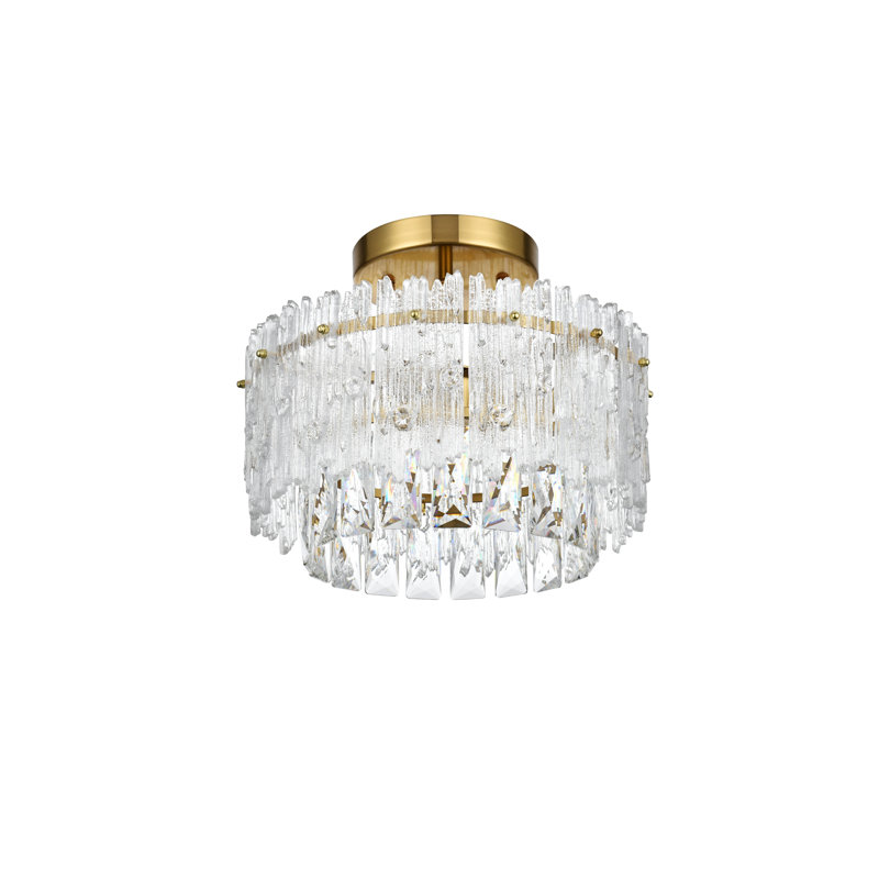 Niema 12 inch Flush Mount, Satin Gold
