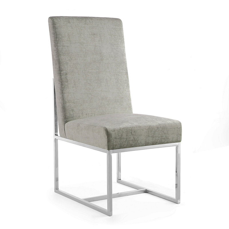 Chaise en velours Element, Gris acier
