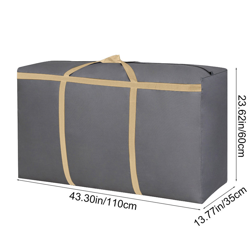  Large Clothes Storage Bags, Heavy Duty Closet Organizers and Storage, Foldable Storage Containers with Reinforced Handle for Clothing, Blanket, Comforter, Pillow, Bedding, Gray