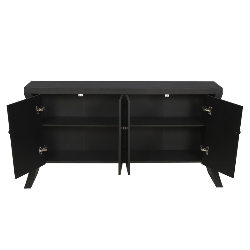 Sophisticated industrial wood sideboard, Black