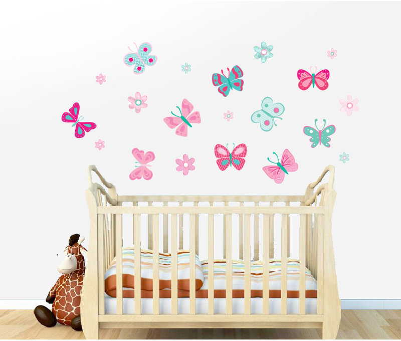 Décalcomanie murale papillon et fleur, Schéma B