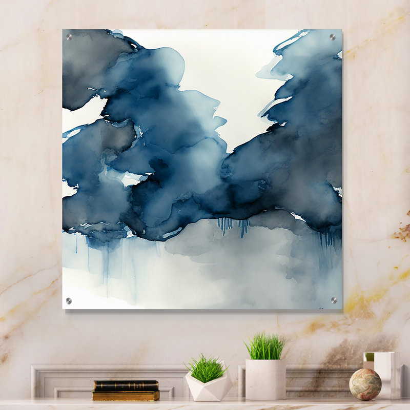 Cledia - Art abstrait acrylique à encre liquide, H 36 po x l 36 po