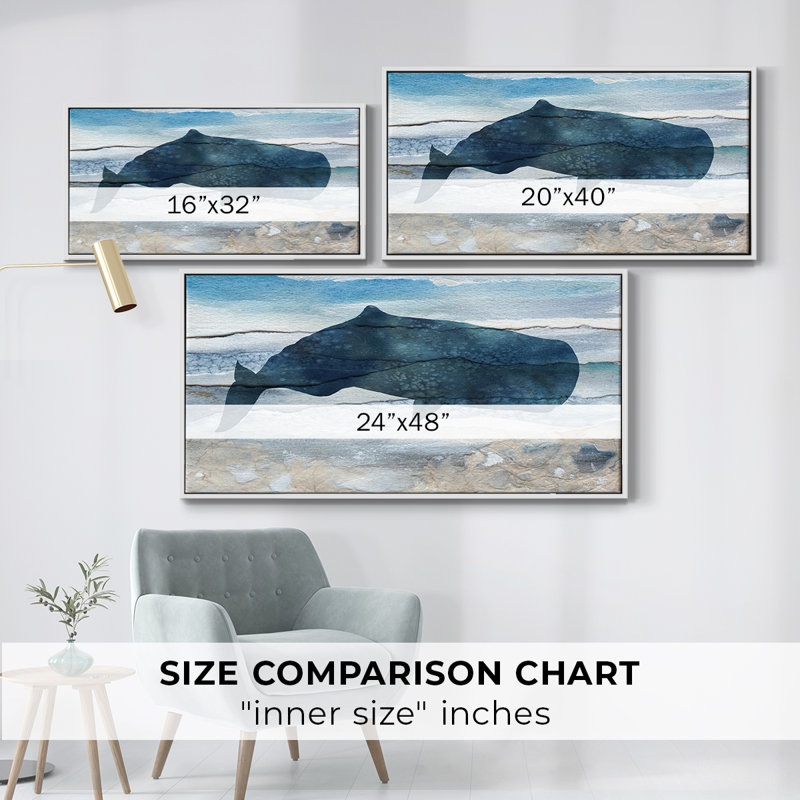 «Diving Deep I», toile tendue avec châssis encadré, prête à être accrochée, H 21 po x l 41 po, Blanc