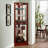 Cabinets, Traditional Corner Curio with Lights, Mirrored Back, Cherry Engineered Wood | Traditional | Corner