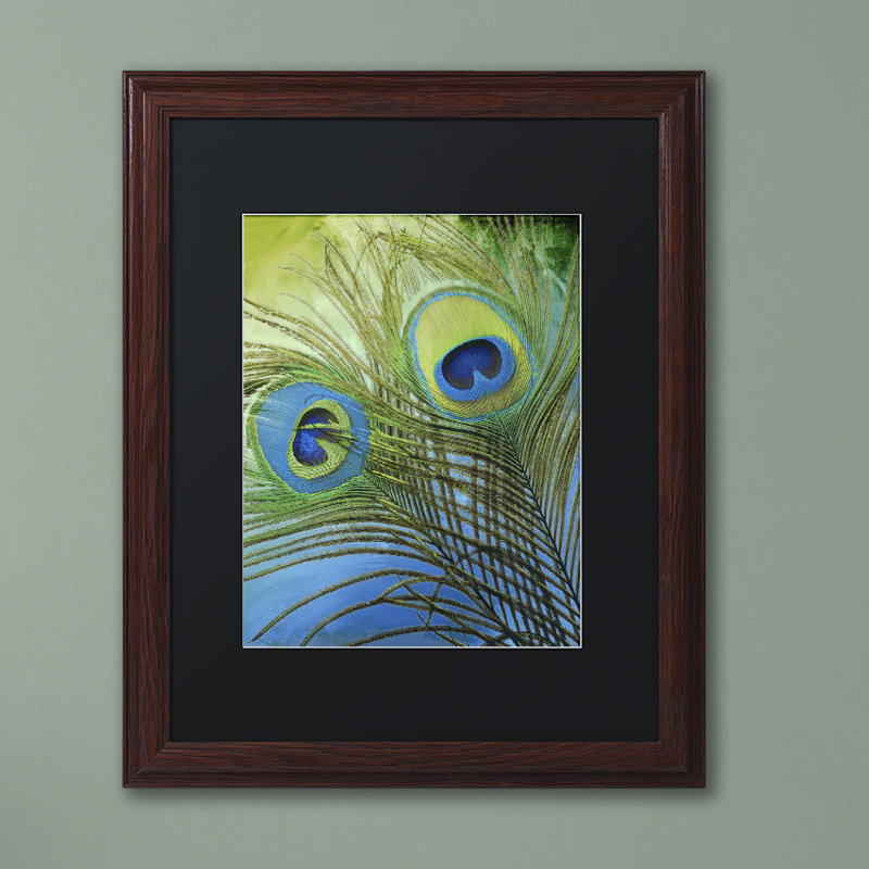 «Peacock Candy I» par Jadaya, impression encadrée, H 14 po x l 11 po x P 0,5 po, Noir, Toile avec cadre noir