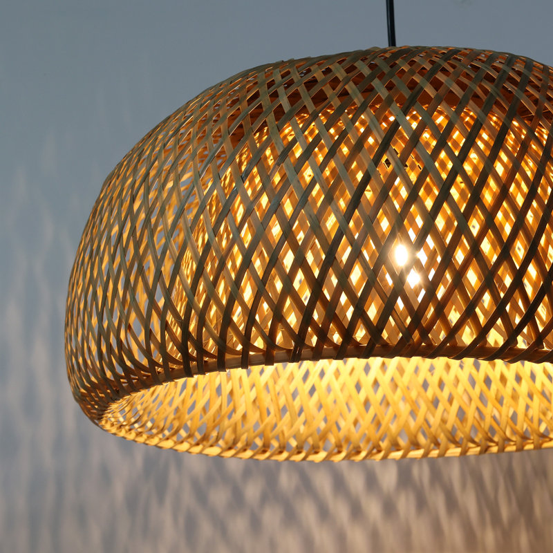 Luminaire suspendu en bambou naturel tissé à la main Pacitte