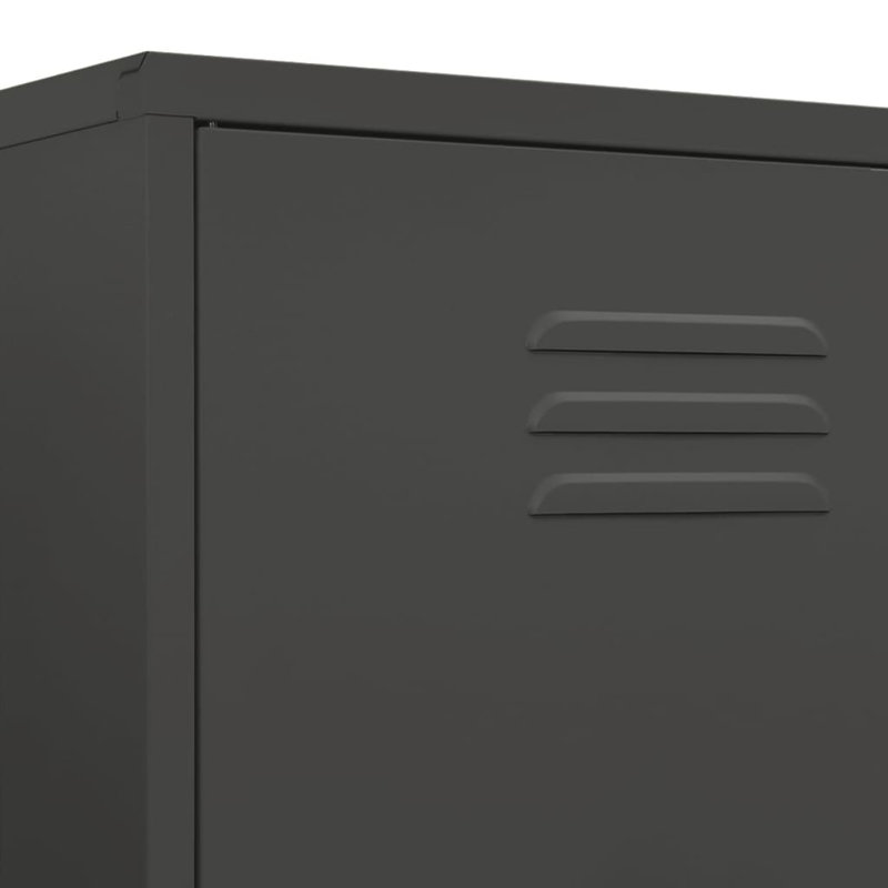 Branwell 2 Door Steel Wardrobe, Anthracite