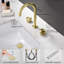 Robinet de salle de bain circulaire encastré à 3 trous et 2 poignées avec ensemble de drain circulaire X-92578033