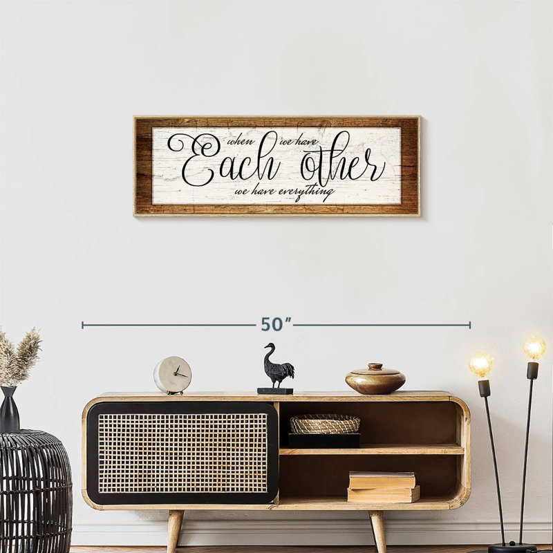 Chaque signe de citation murale, Cadre flottant en bois naturel, 37 po x 13 po