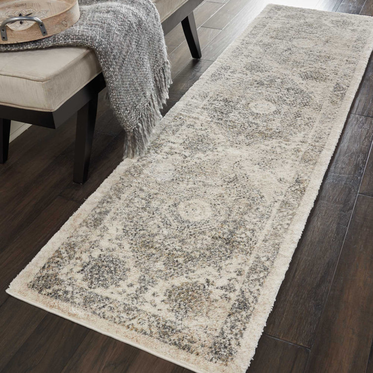 Dreya Oriental Machine Made Power Loom Polypropylene Area Rug in Beige/Gray