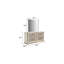 Commode à 6 tiroirs de style moderne Omari en bois et accents dorés de couleur beige