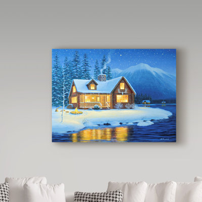 Reproduction de peinture acrylique sur toile tendue "Starlight Cabin" Hogle