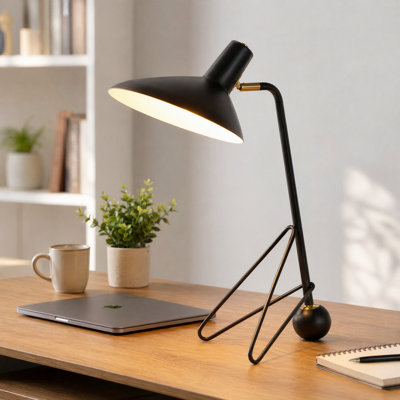 Palmira 20" Modern Metal Tripod Table Lamp - Adjustable Aluminum Task Light for Bedroom, Office, and Living Room - E26 Base - Black or Red