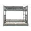 Lit superposé simple au-dessus de simple avec échelles et deux tiroirs de rangement (gris)-1698174186