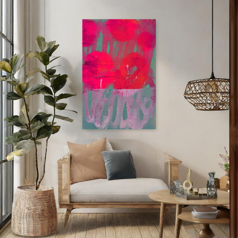 Dianajahns The Florist 15, art mural contemporain abstrait, H 48 po x l 32 po