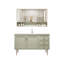Meuble-lavabo autoportant en bois d'hévéa 39,37 po avec miroir-27509234
