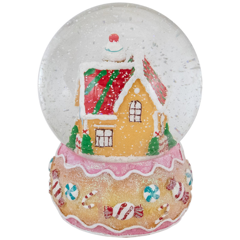Boule à neige musicale 6,5 "Gingerbread House