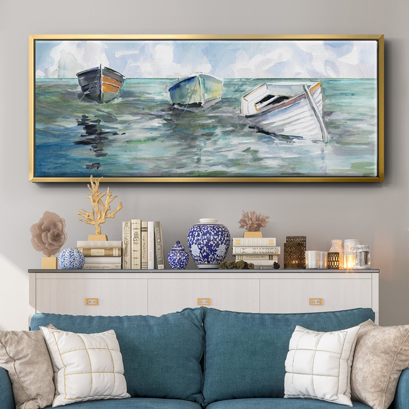 Caught at Low Tide I- Framed Canvas