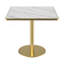 Table carrée bistro moderne tulipe 31,5 pouces avec plateau en faux marbre, facile à assembler, structure en métal robuste