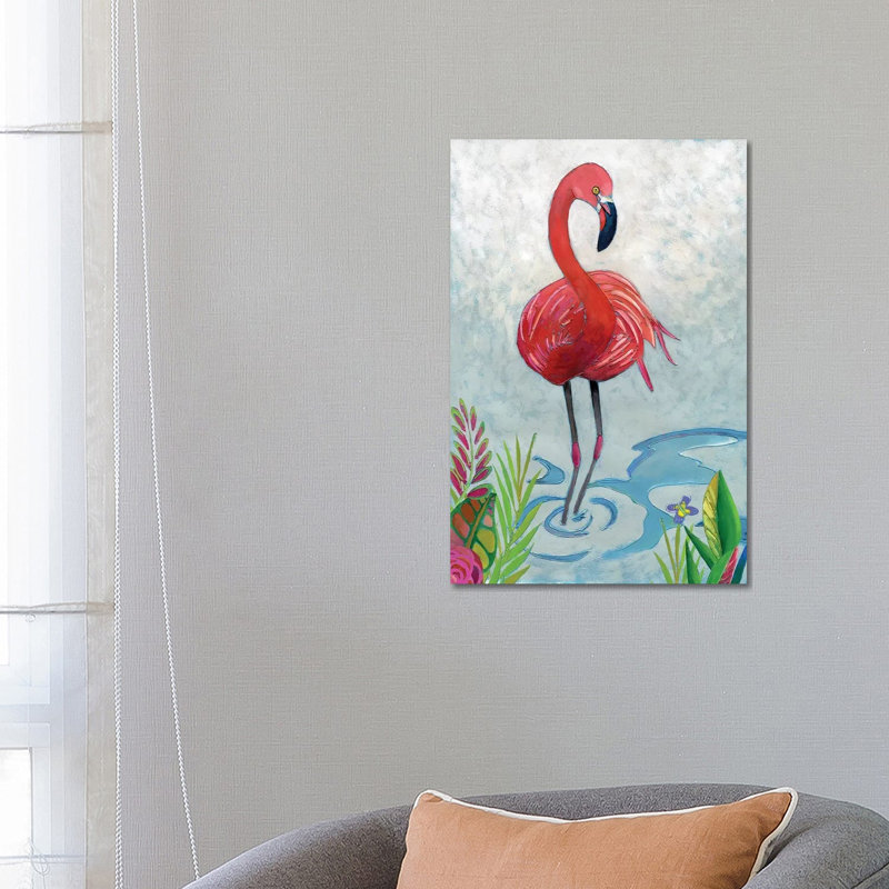 Vivid Flamingo II - Wrapped Canvas Painting, 66.04 cm H x 45.72 cm W x 1.91 cm D