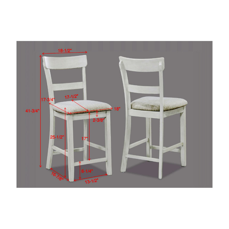 Multifunctional Counter Height Dining Set Square Table Linen Look Fabric