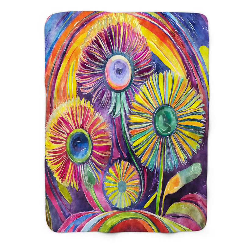 Jeté Vibrant Dandelion Vortex, L 50 po x L 60 po