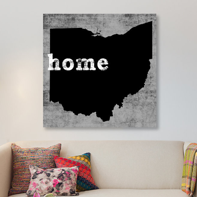 « this is home series : ohio », reproduction d’impression sur toile, H 26 po x l 26 po x P 1,5 po, Toile tendue, Pas de tapis