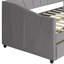 Lit de jour rembourré gris avec deux tiroirs fonctionnels - pratique et élégant simple en tissu élégant-1903051812