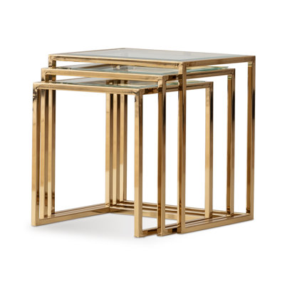 Ensemble de 3 tables gigognes Savannah Breeze - Or vif