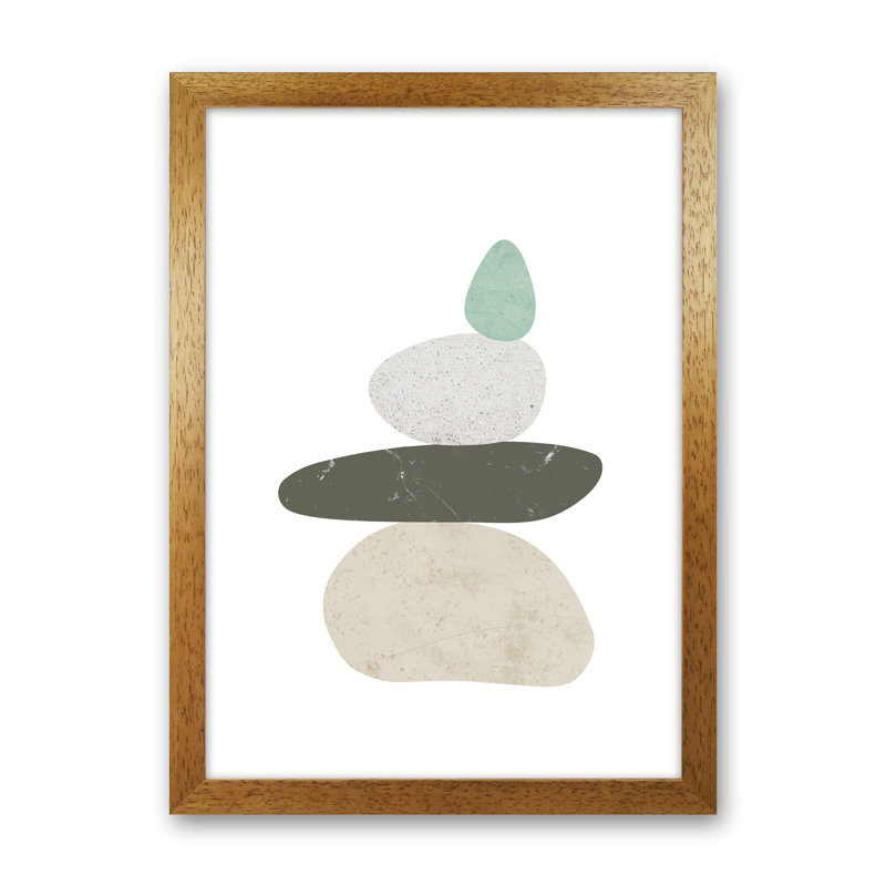 Pebbles II - Print, Brown Framed, 63cm H x 46cm W x 3cm D, Canvas