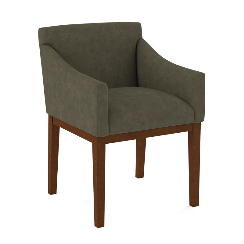 Upholstered Arm Chair, Applause Archway Gray, White