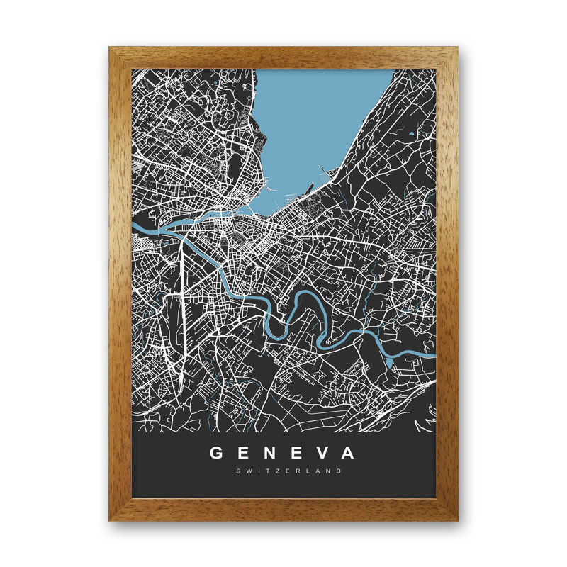 Geneva - Print, 46cm H x 34cm W x 3cm D, Brown Paper