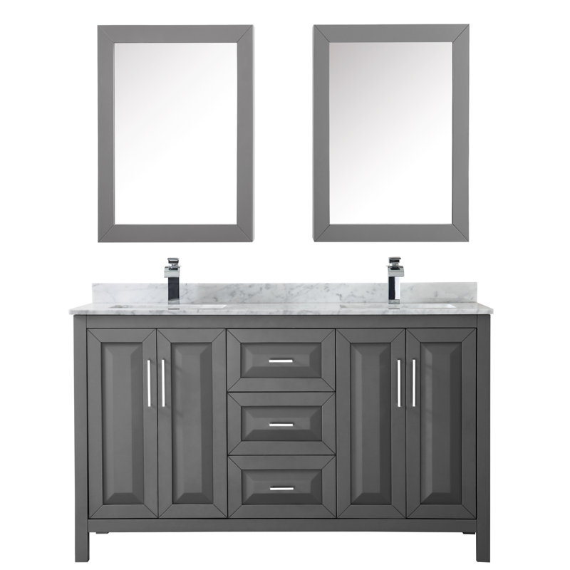 Daria 60'' W Double Vanity, Dark Espresso, Polished Chrome