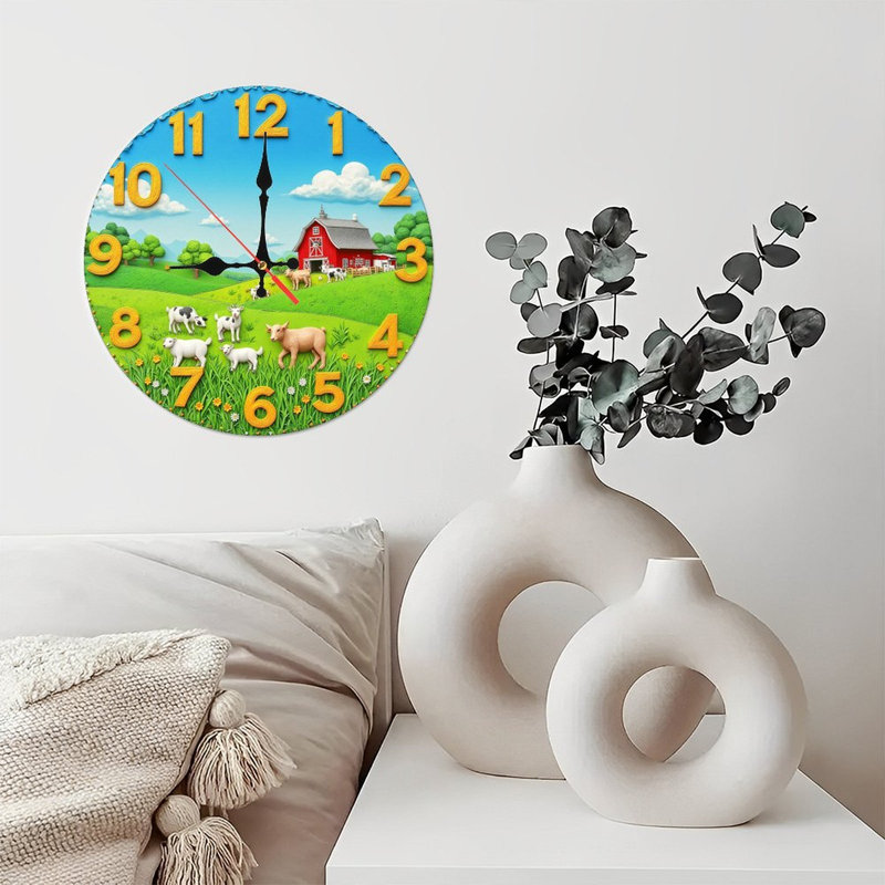 horloge rustique grange campagne paysage