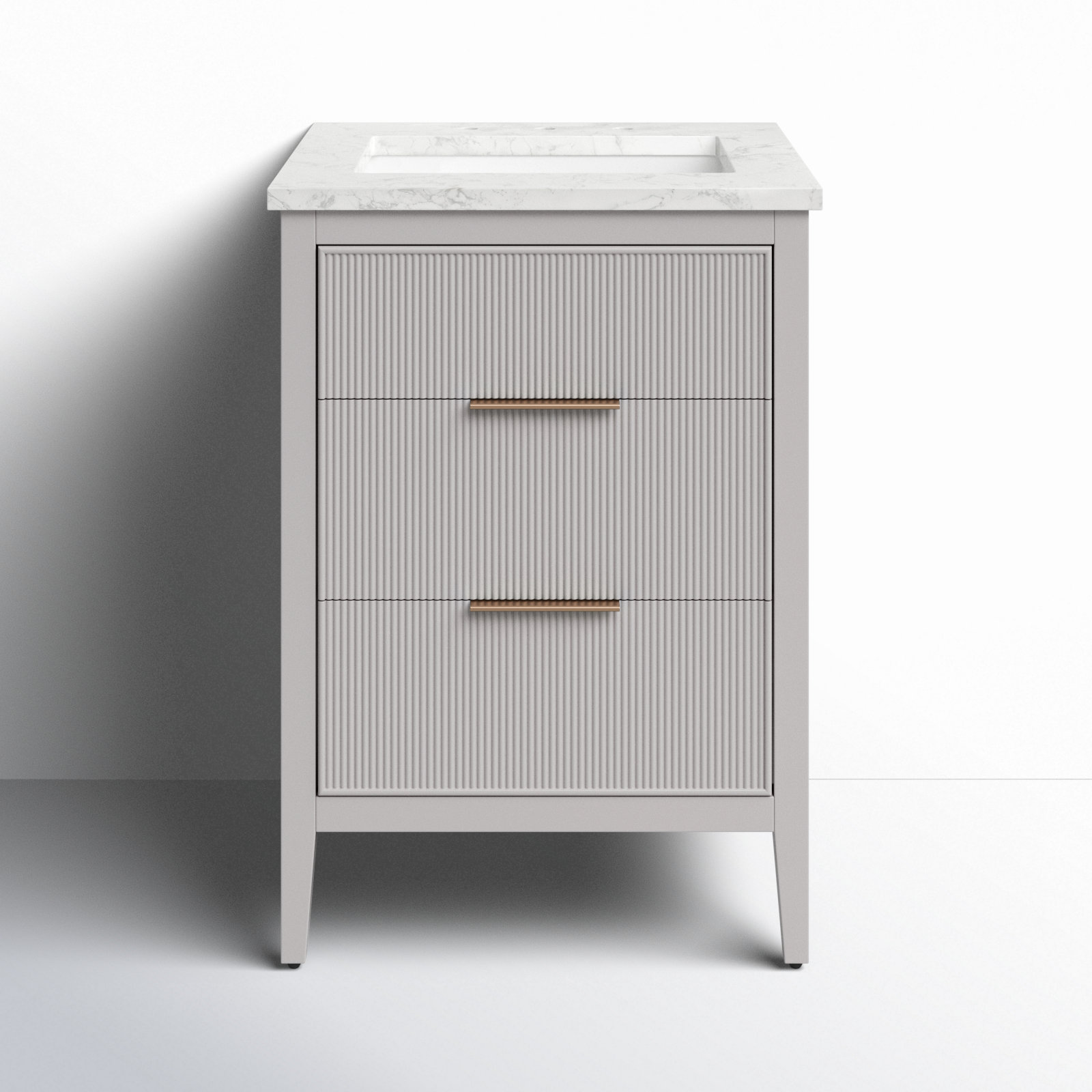 Bilroy 24'' Single Bathroom Vanity with Engineered Stone Top, Taupe